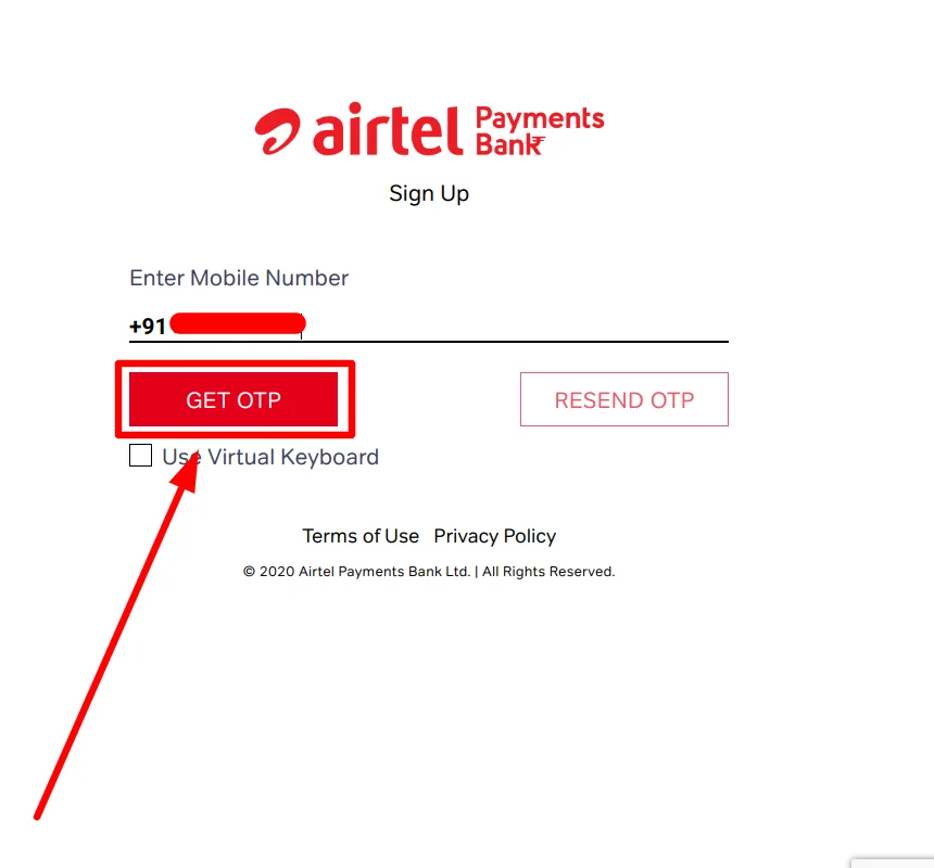 Get-OTP-airtel-tez-portal-registration-process