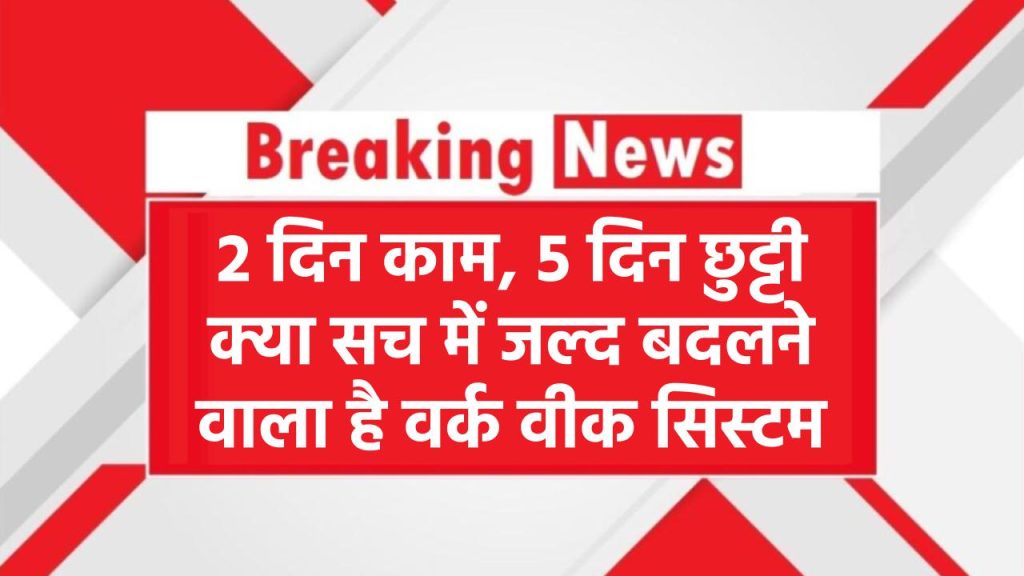 2 दिन काम, 5 दिन छुट्टी! क्या सच में आ रहा है ऐसा कानून? जानिए कब से बदल सकता है वर्किंग वीक का सिस्टम